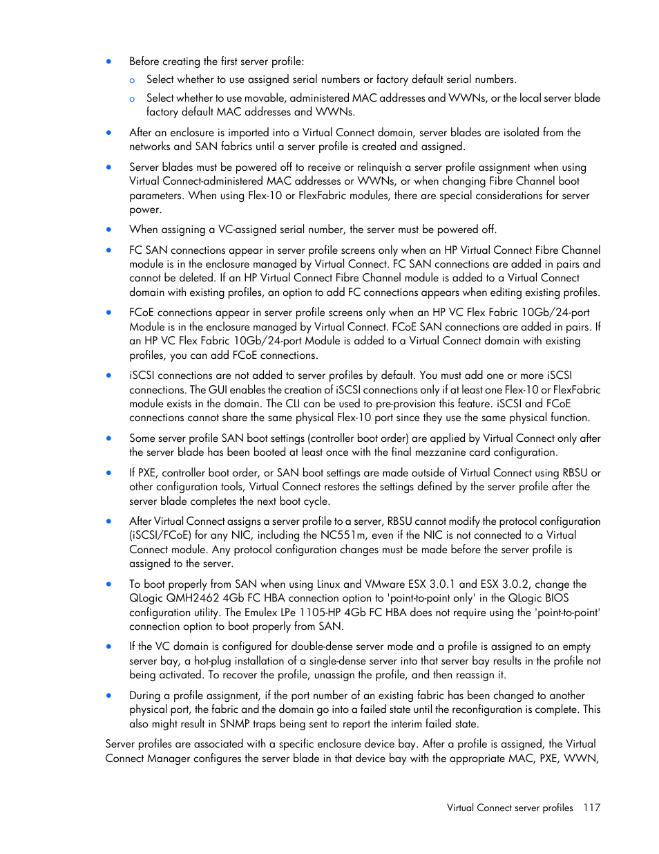 HP Virtual Connect 8Gb 20-port Fibre Channel Module for c-Class BladeSystem User Manual | Page 117 / 223