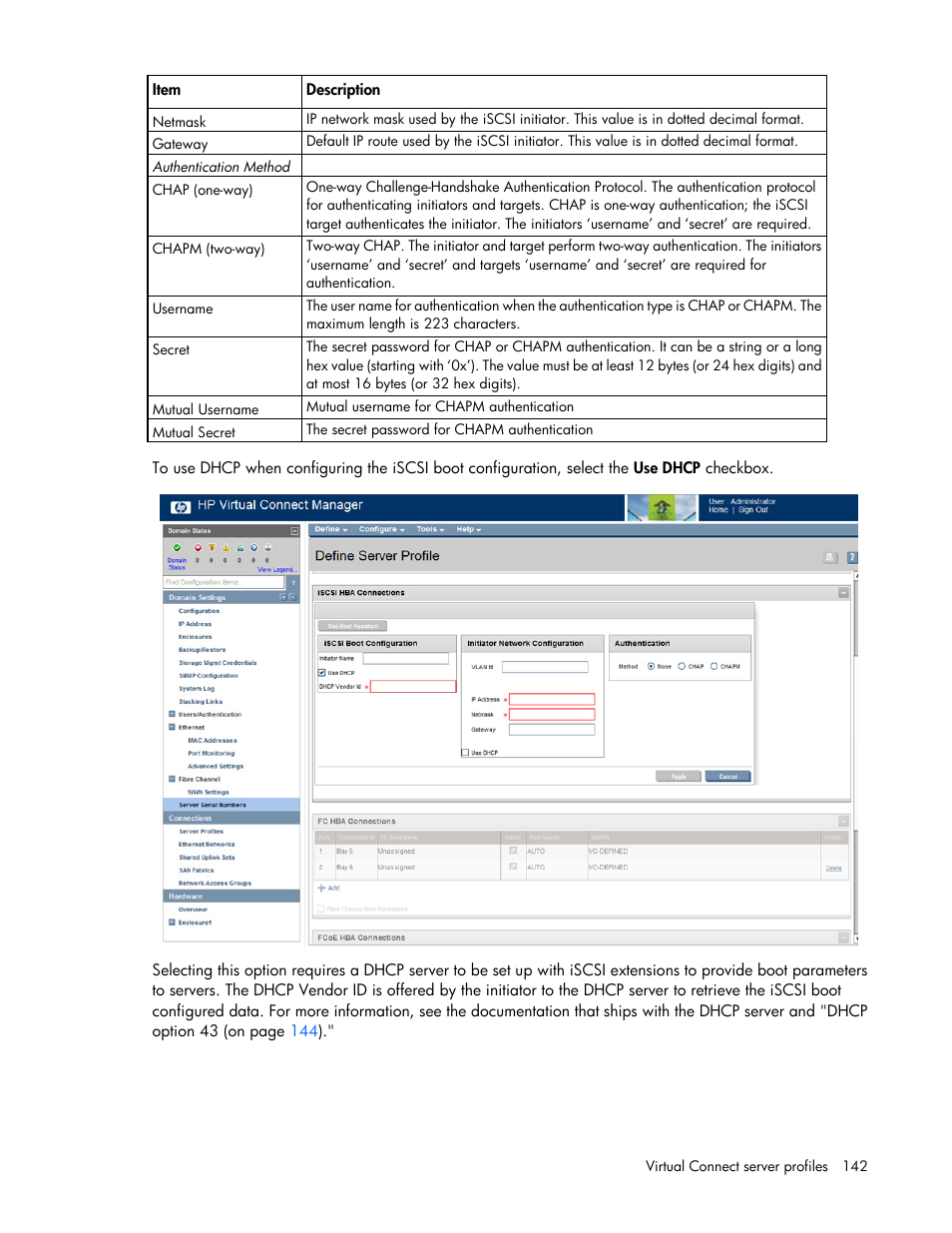 HP Virtual Connect 8Gb 20-port Fibre Channel Module for c-Class BladeSystem User Manual | Page 142 / 223