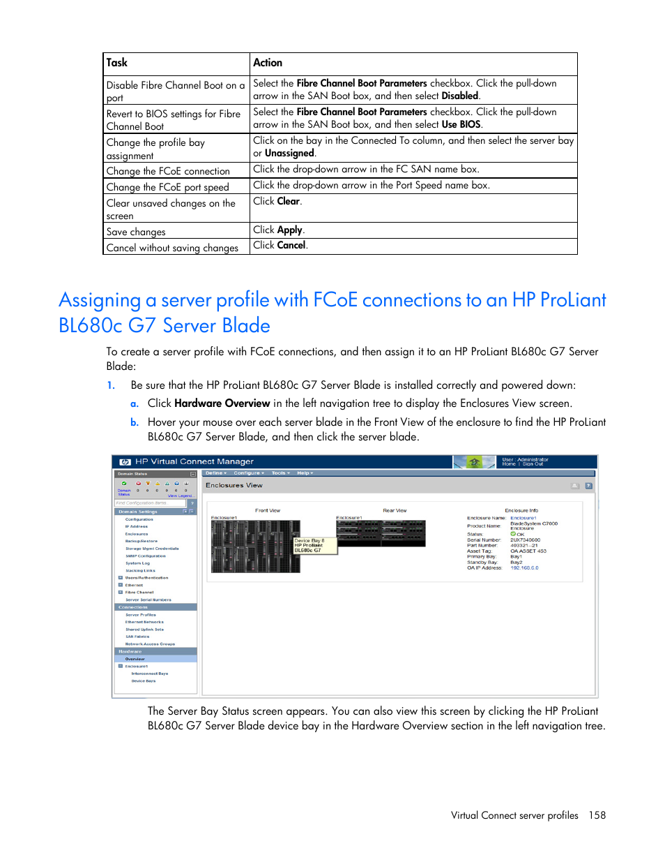 HP Virtual Connect 8Gb 20-port Fibre Channel Module for c-Class BladeSystem User Manual | Page 158 / 223