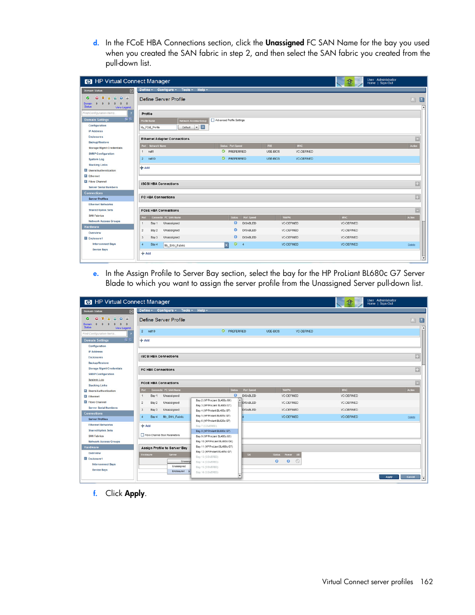 HP Virtual Connect 8Gb 20-port Fibre Channel Module for c-Class BladeSystem User Manual | Page 162 / 223