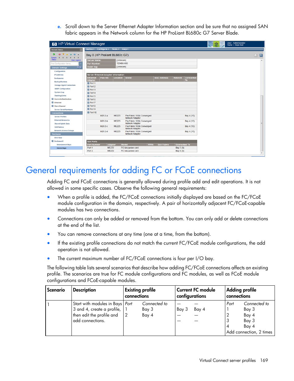HP Virtual Connect 8Gb 20-port Fibre Channel Module for c-Class BladeSystem User Manual | Page 169 / 223