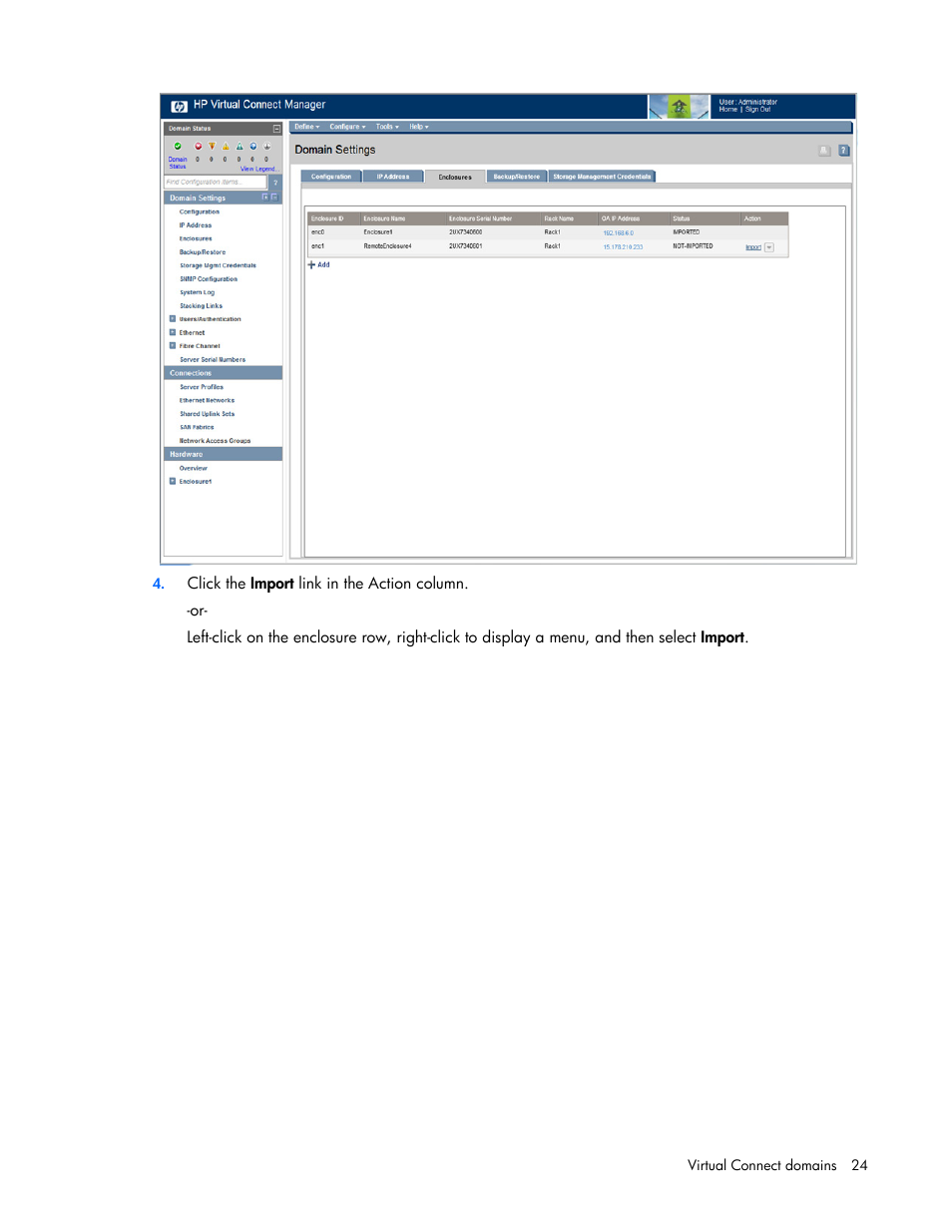 HP Virtual Connect 8Gb 20-port Fibre Channel Module for c-Class BladeSystem User Manual | Page 24 / 223