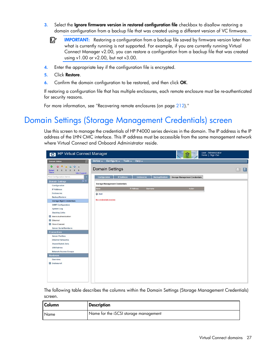 HP Virtual Connect 8Gb 20-port Fibre Channel Module for c-Class BladeSystem User Manual | Page 27 / 223