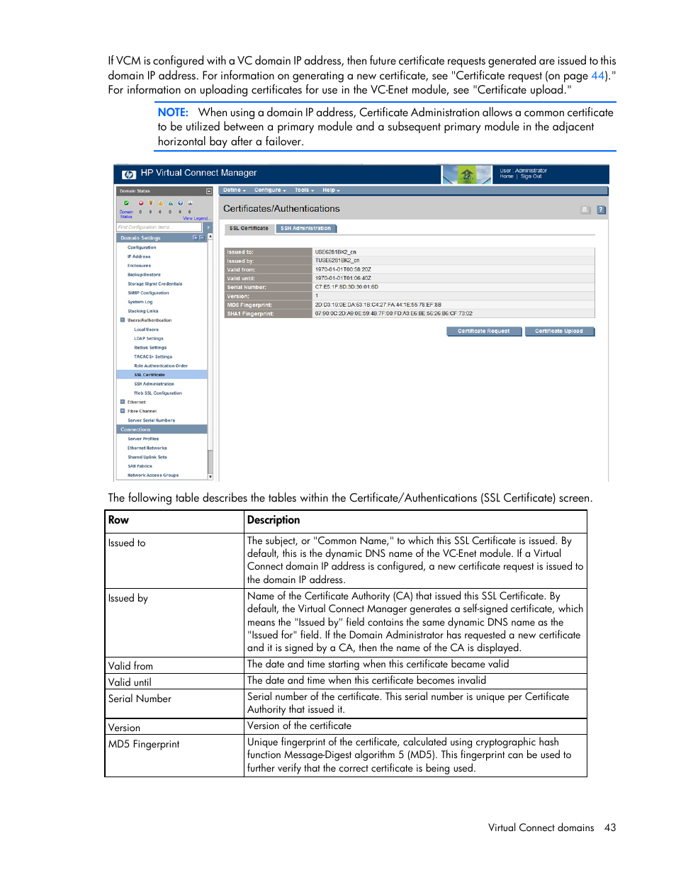 HP Virtual Connect 8Gb 20-port Fibre Channel Module for c-Class BladeSystem User Manual | Page 43 / 223
