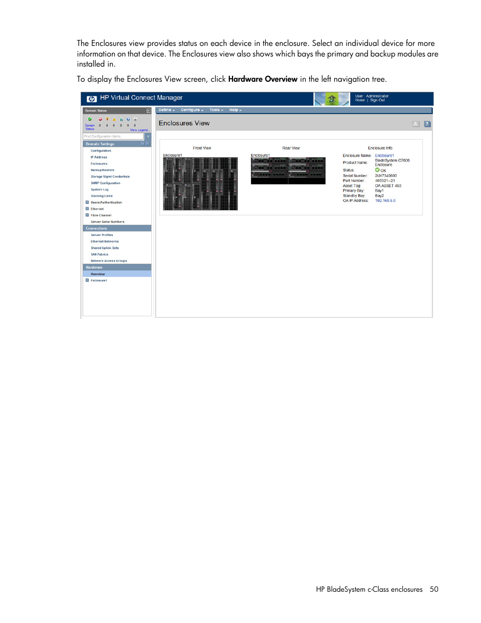HP Virtual Connect 8Gb 20-port Fibre Channel Module for c-Class BladeSystem User Manual | Page 50 / 223