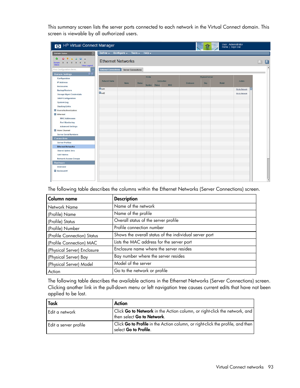HP Virtual Connect 8Gb 20-port Fibre Channel Module for c-Class BladeSystem User Manual | Page 93 / 223