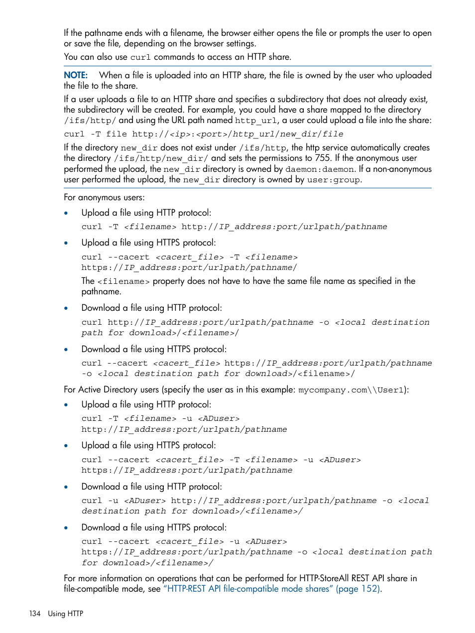 HP StoreAll Storage User Manual | Page 134 / 294