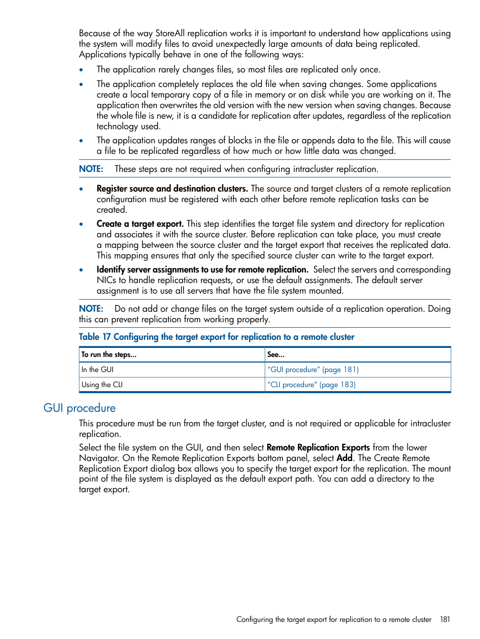 Gui procedure | HP StoreAll Storage User Manual | Page 181 / 294
