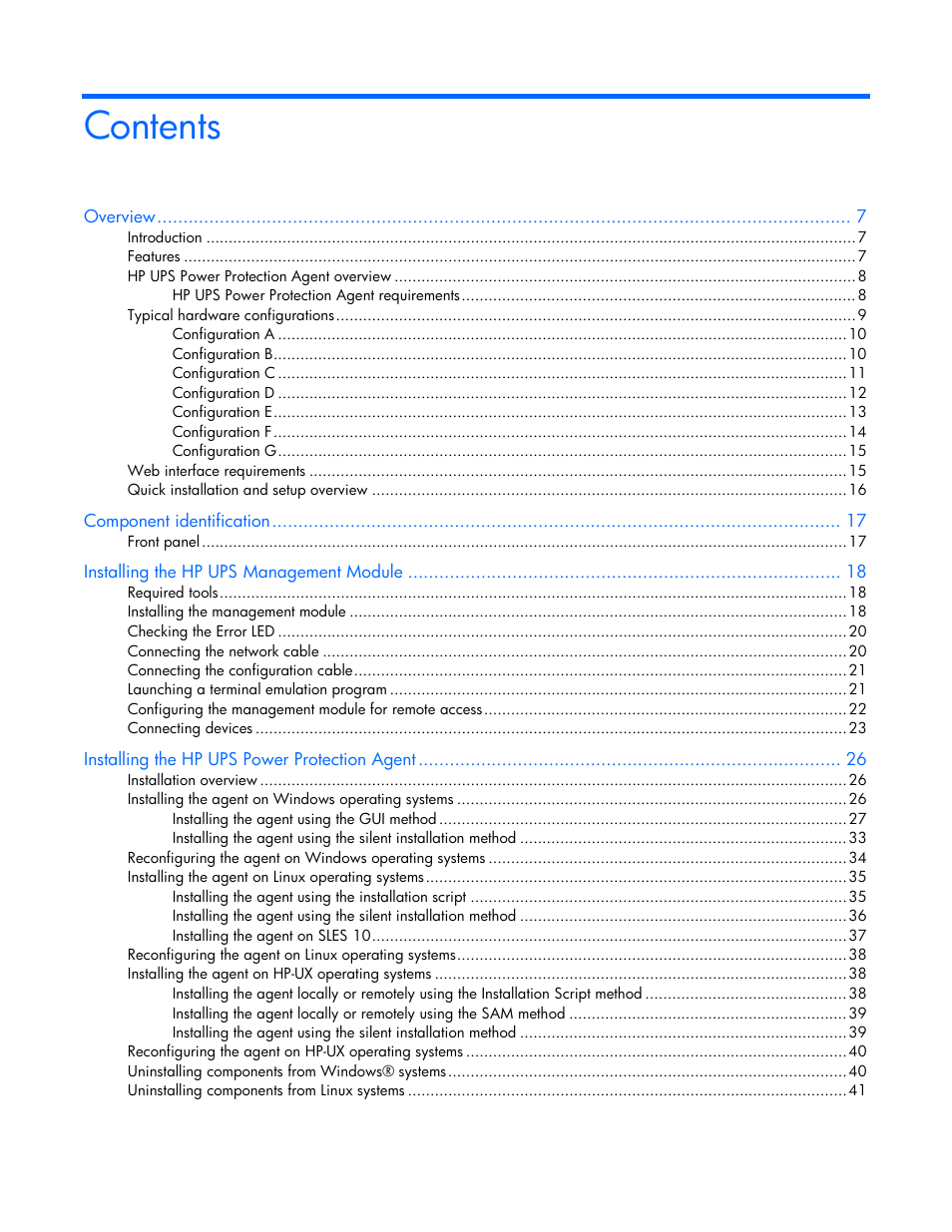 HP UPS Management Modules User Manual | Page 3 / 133