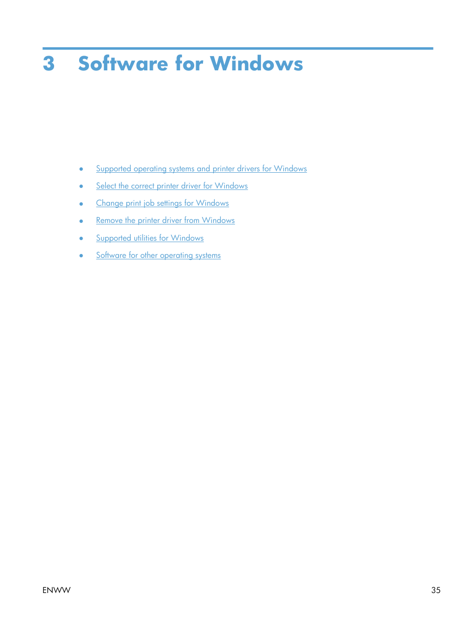 Software for windows, 3 software for windows | HP LaserJet Enterprise 600 Printer M603 series User Manual | Page 51 / 264