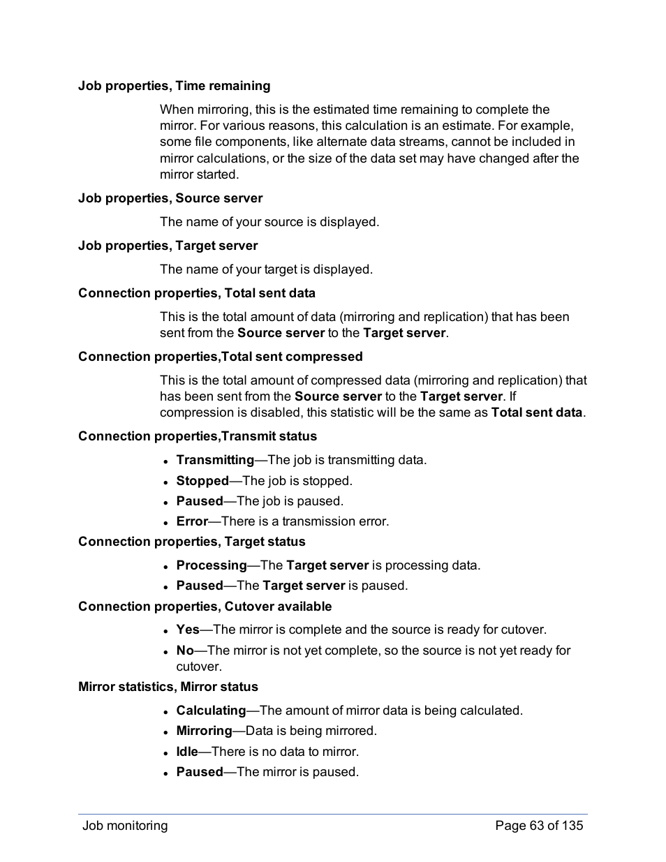 HP Storage Mirroring Software User Manual | Page 64 / 136