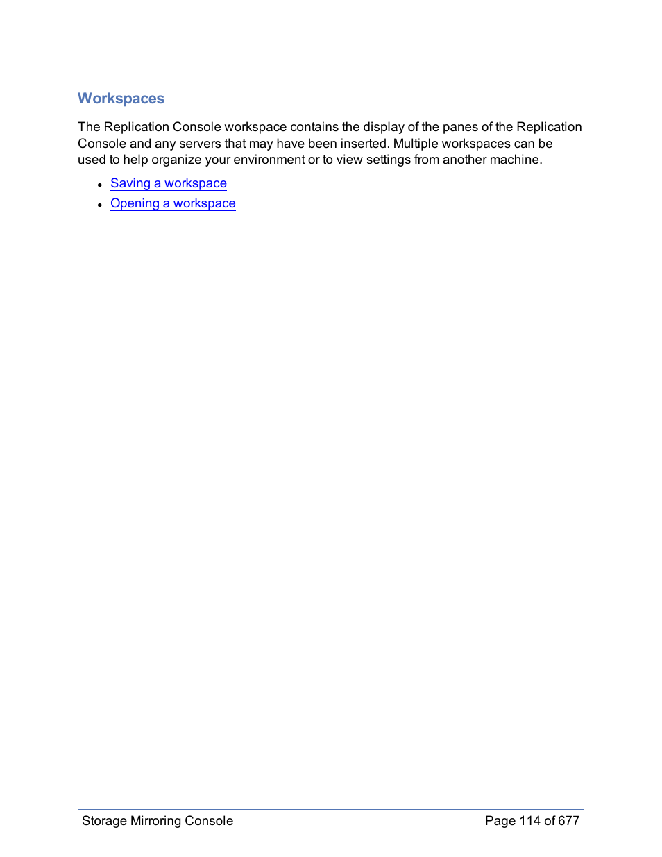 Workspaces | HP Storage Mirroring Software User Manual | Page 115 / 678