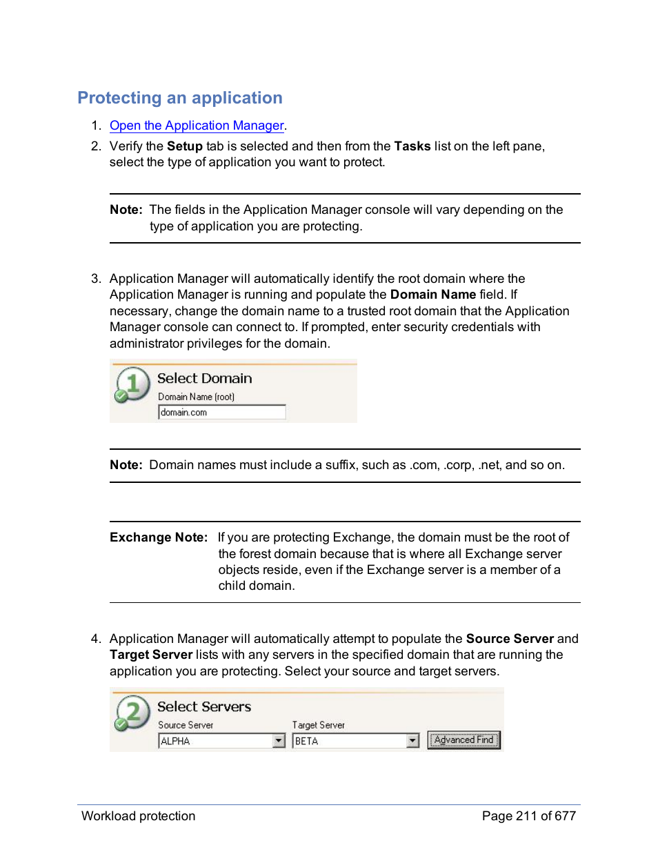 Protecting an application | HP Storage Mirroring Software User Manual | Page 212 / 678