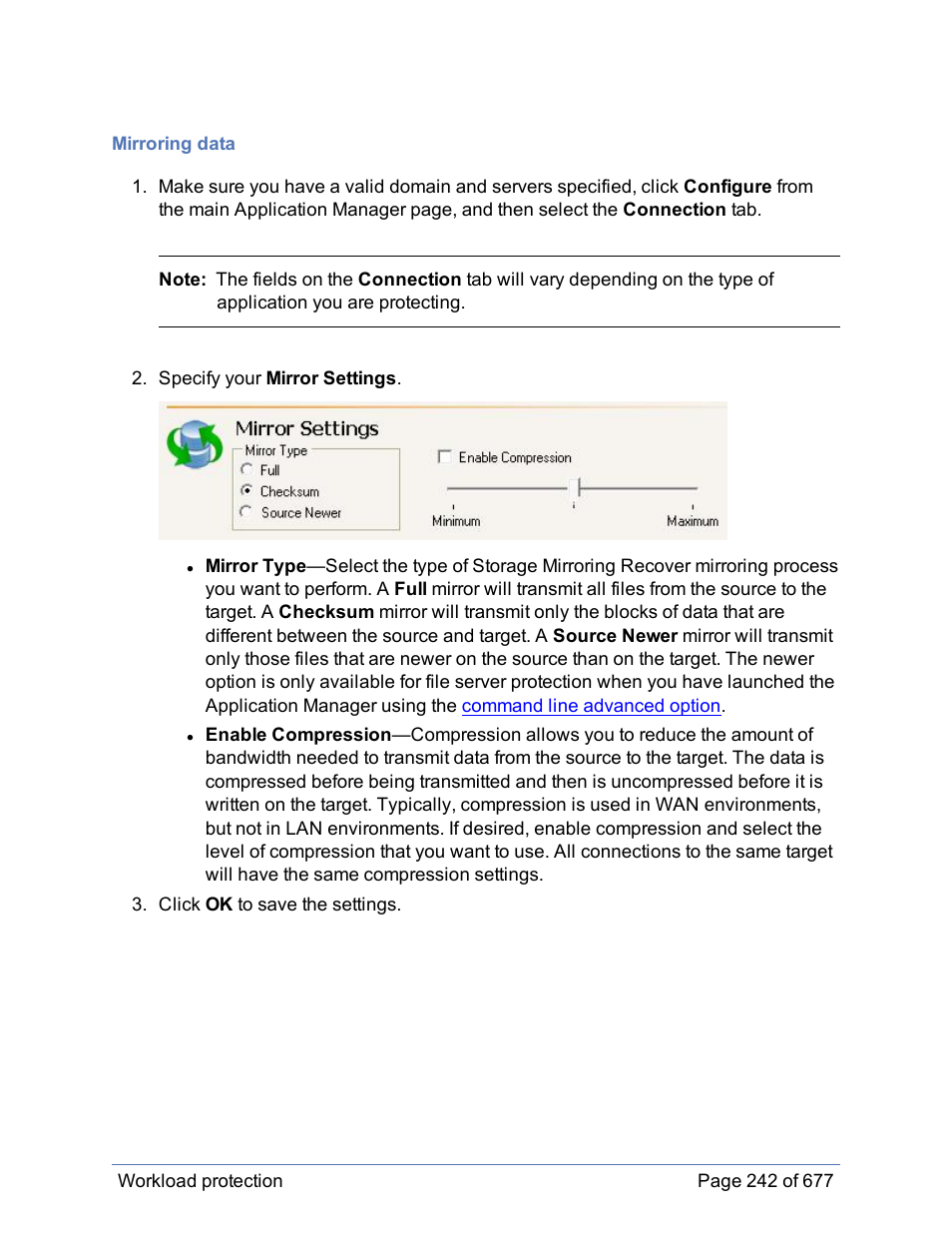 Mirroring data | HP Storage Mirroring Software User Manual | Page 243 / 678