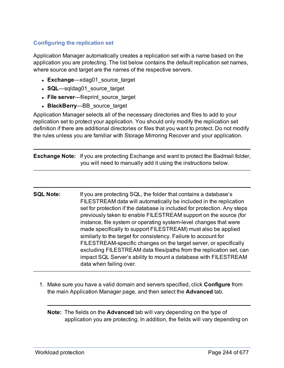 Configuring the replication set | HP Storage Mirroring Software User Manual | Page 245 / 678