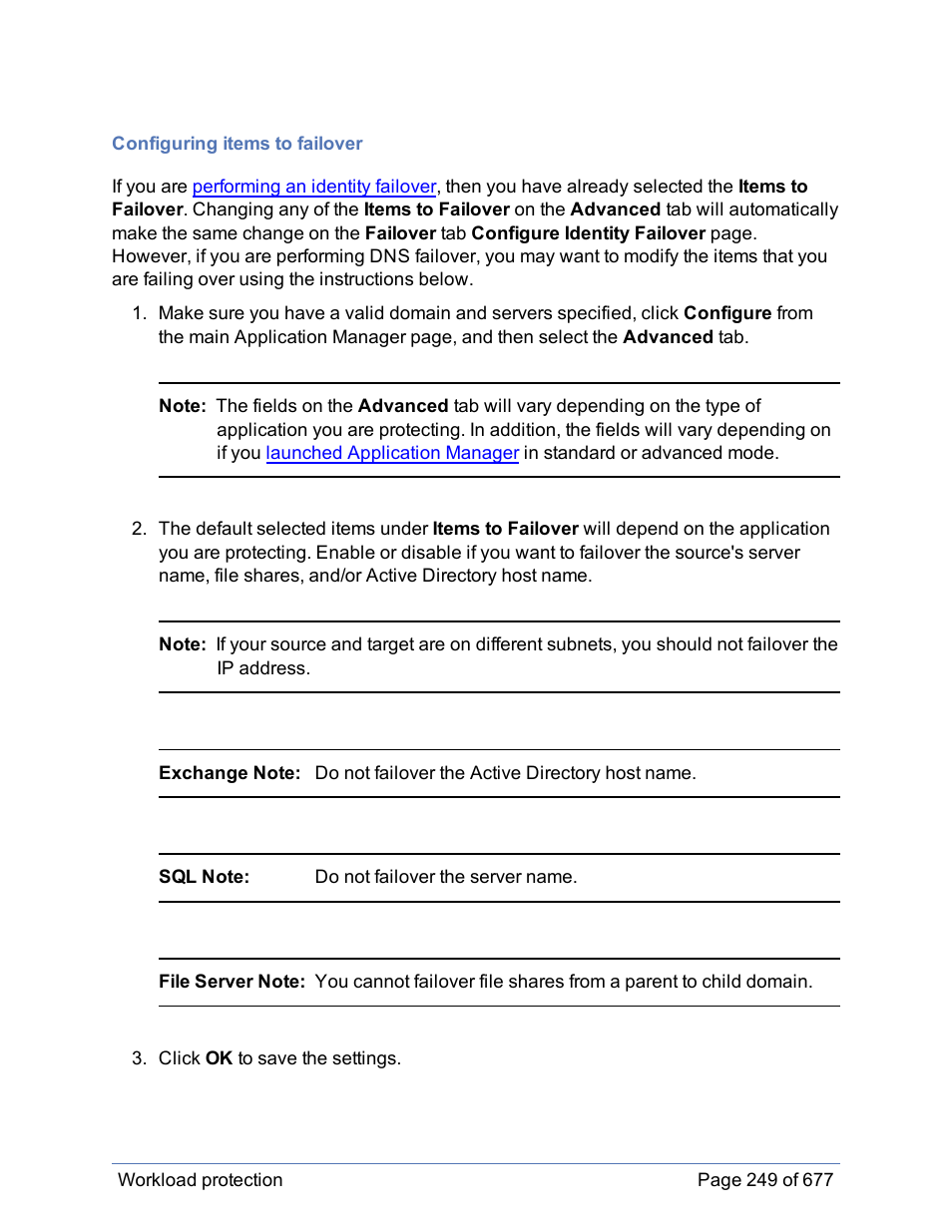 Configuring items to failover | HP Storage Mirroring Software User Manual | Page 250 / 678