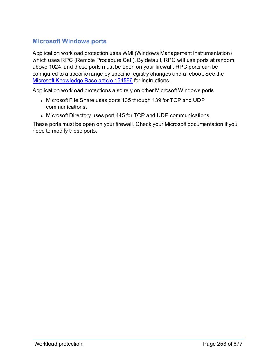 Microsoft windows ports | HP Storage Mirroring Software User Manual | Page 254 / 678