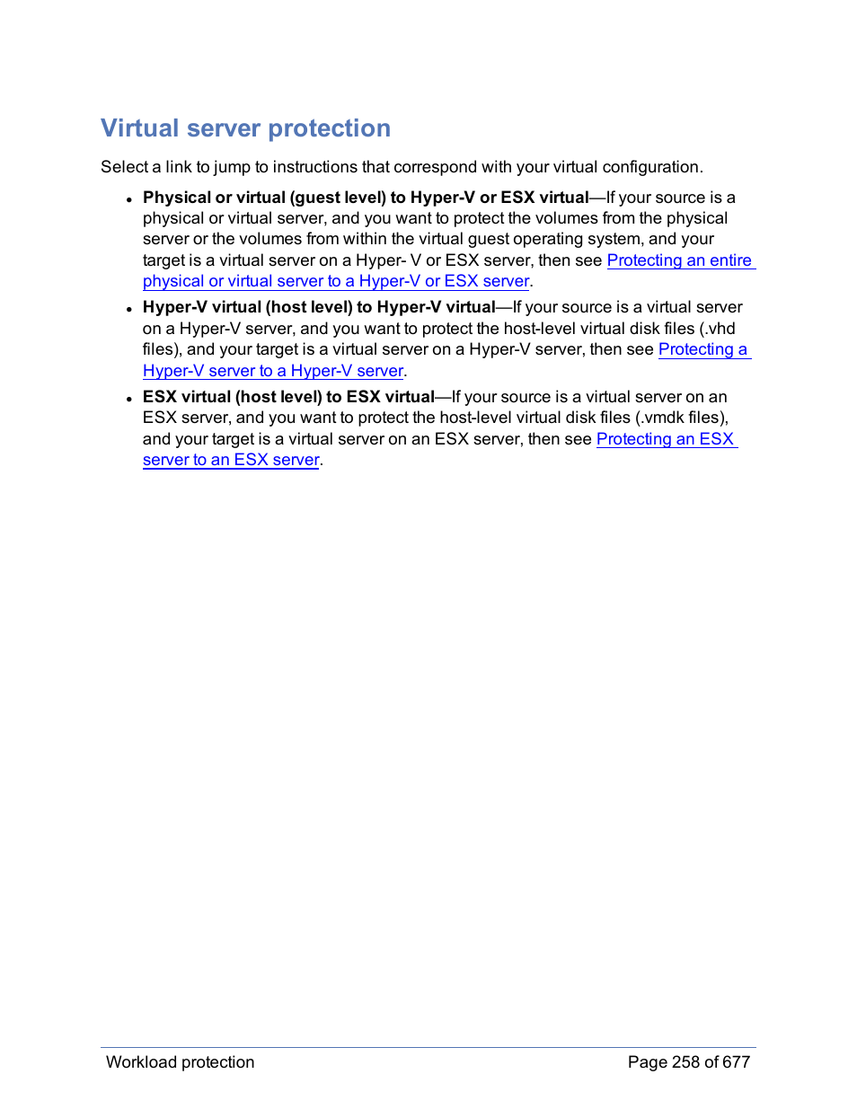 Virtual server protection, Virtual servers | HP Storage Mirroring Software User Manual | Page 259 / 678
