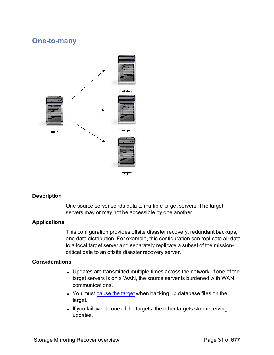 One-to-many | HP Storage Mirroring Software User Manual | Page 32 / 678