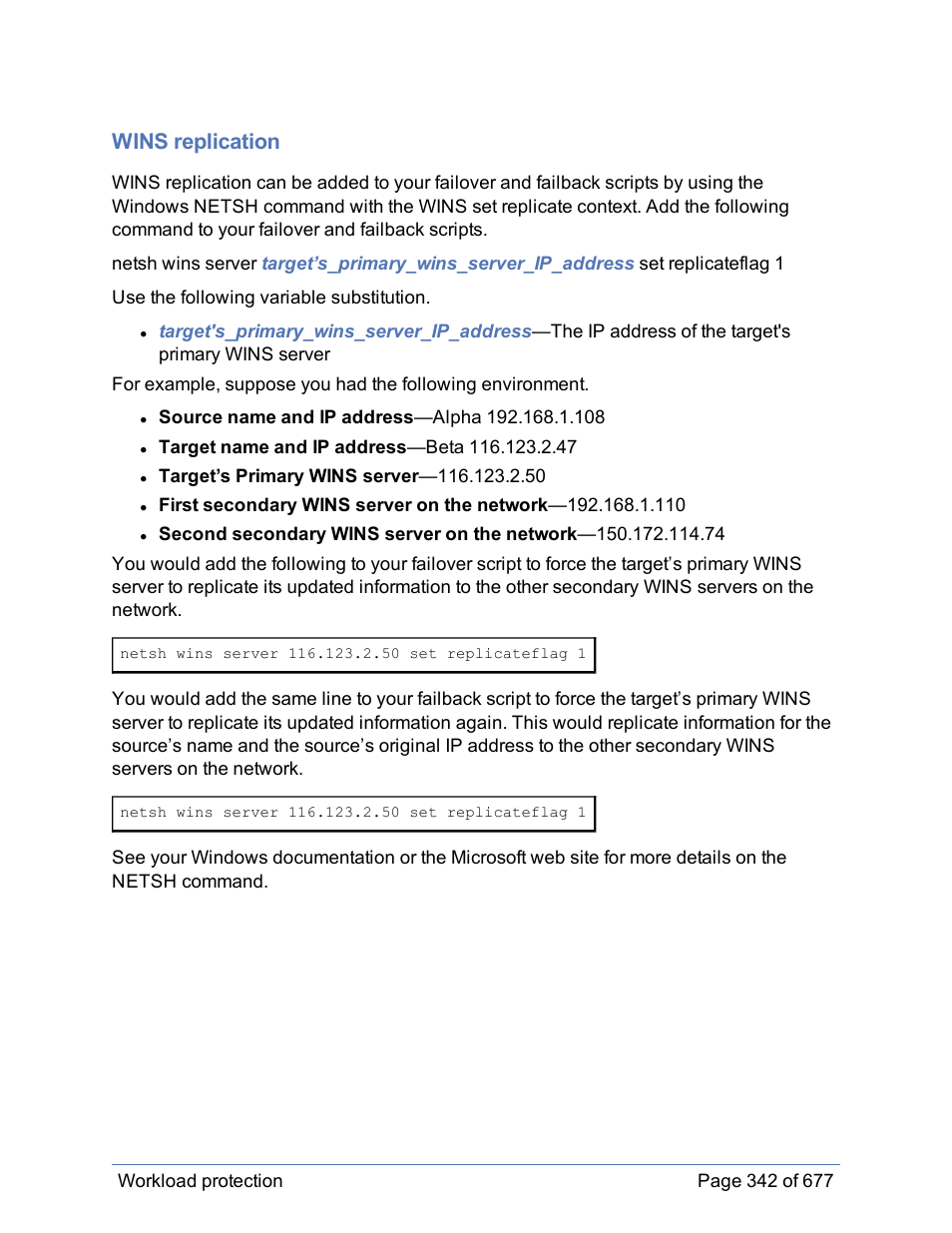 Wins replication | HP Storage Mirroring Software User Manual | Page 343 / 678