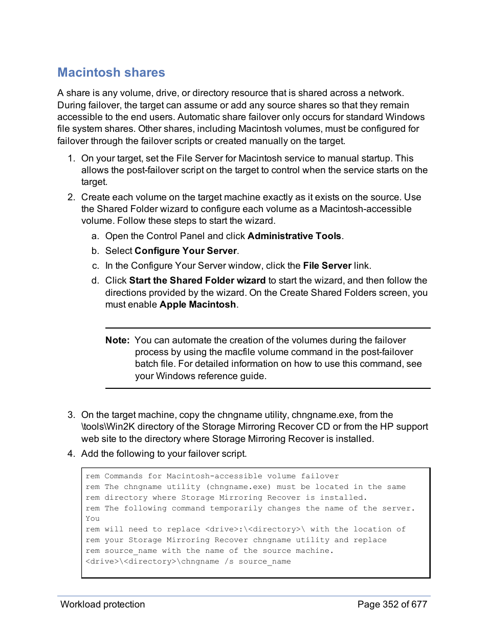 Macintosh shares | HP Storage Mirroring Software User Manual | Page 353 / 678