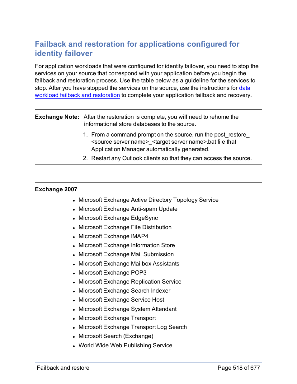 Failback and restoration, Failback and | HP Storage Mirroring Software User Manual | Page 519 / 678