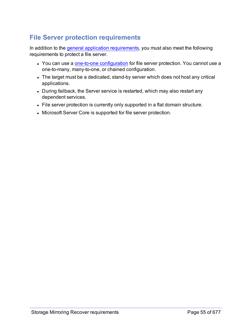 File server protection requirements, File server protection, File server | HP Storage Mirroring Software User Manual | Page 56 / 678