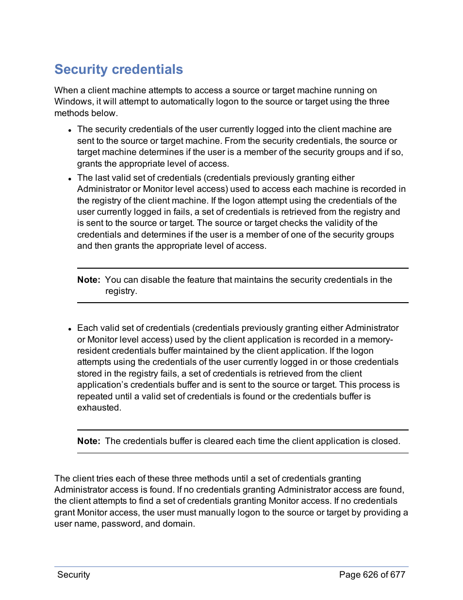 Security credentials | HP Storage Mirroring Software User Manual | Page 627 / 678