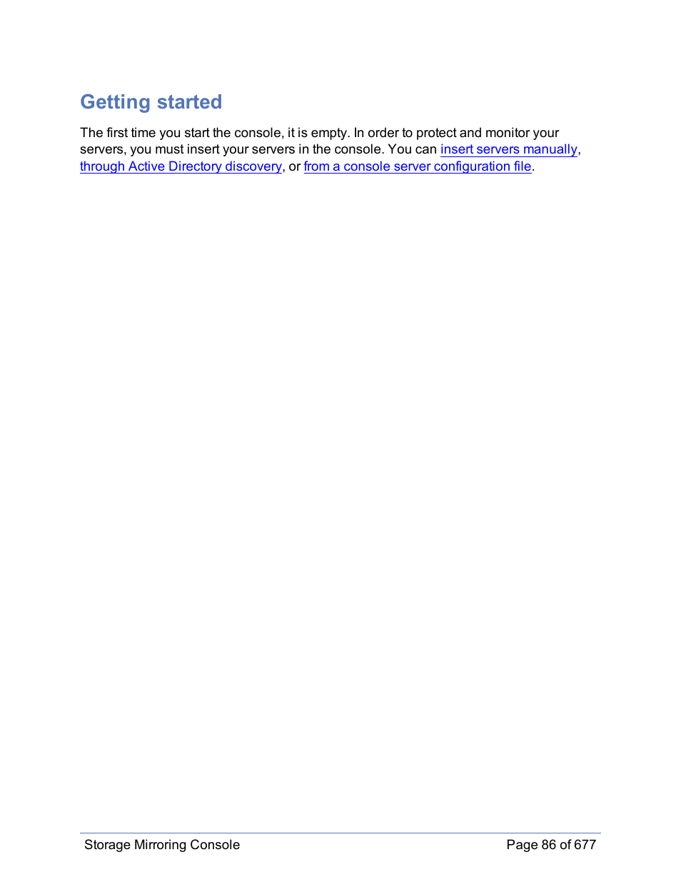 Getting started | HP Storage Mirroring Software User Manual | Page 87 / 678