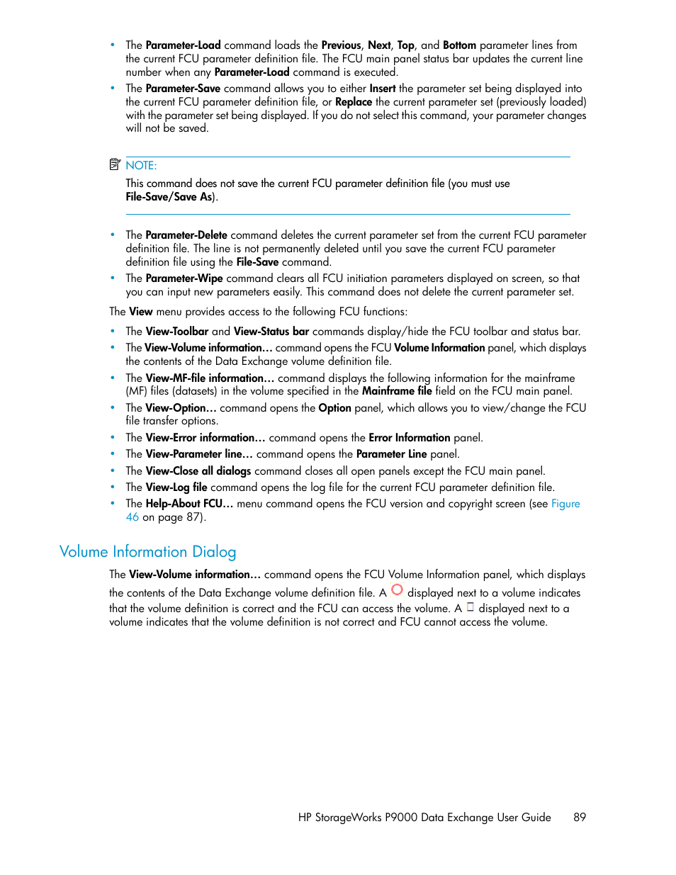 Volume information dialog | HP XP P9500 Storage User Manual | Page 89 / 182