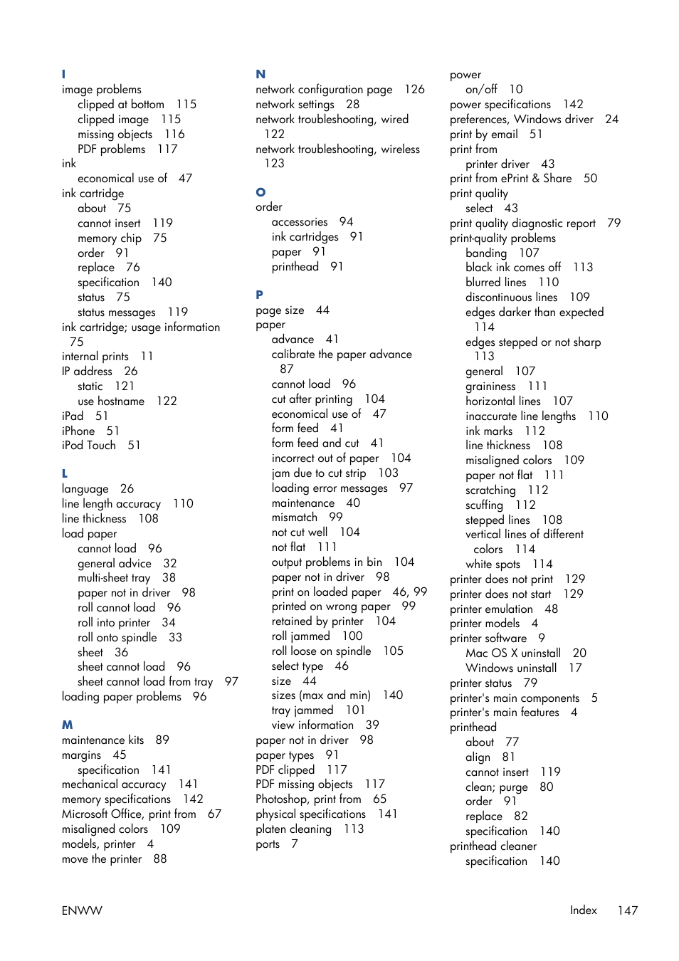 HP Designjet T120 ePrinter User Manual | Page 155 / 156
