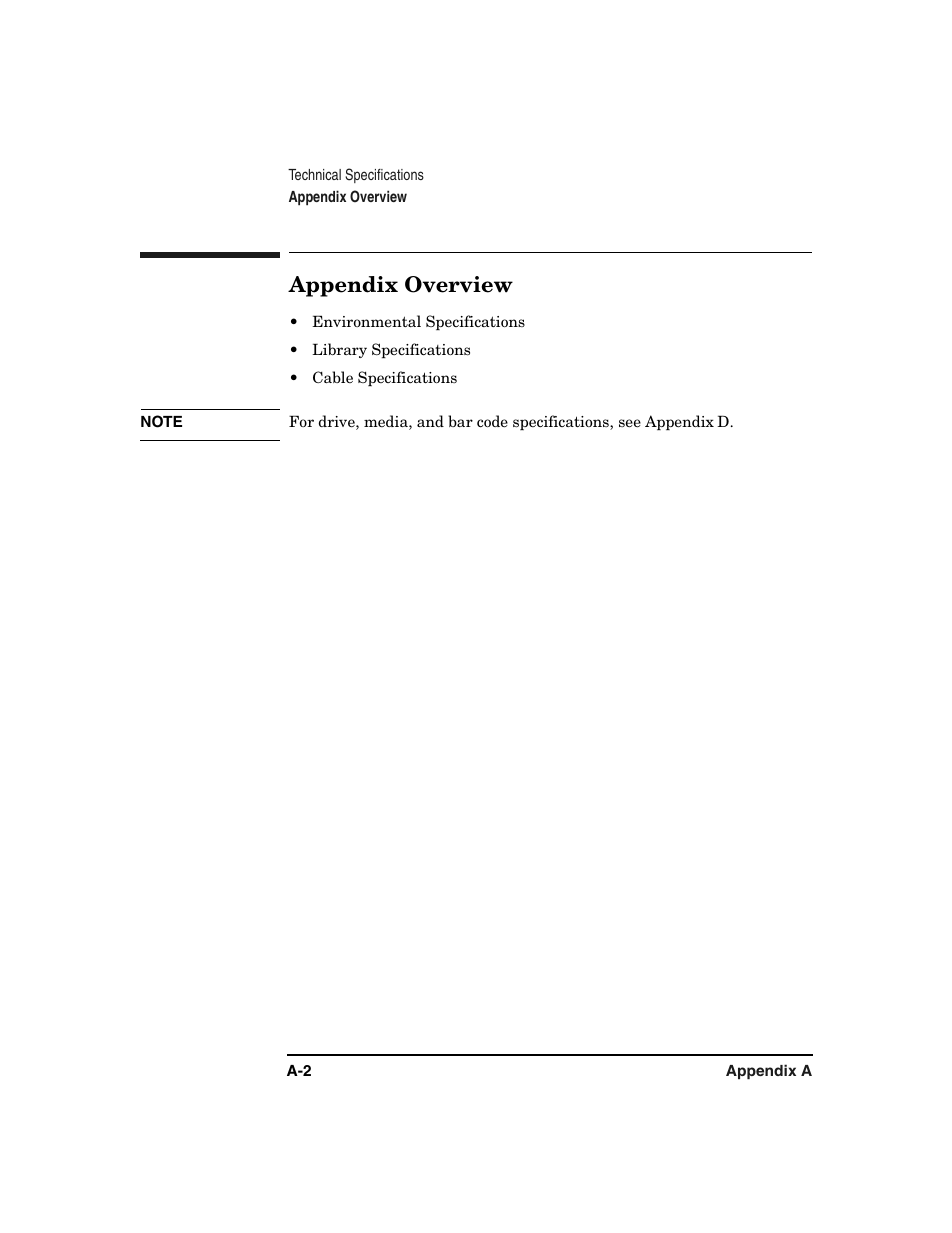 Appendix overview | HP Surestore 6.140 Tape Library User Manual | Page 172 / 240