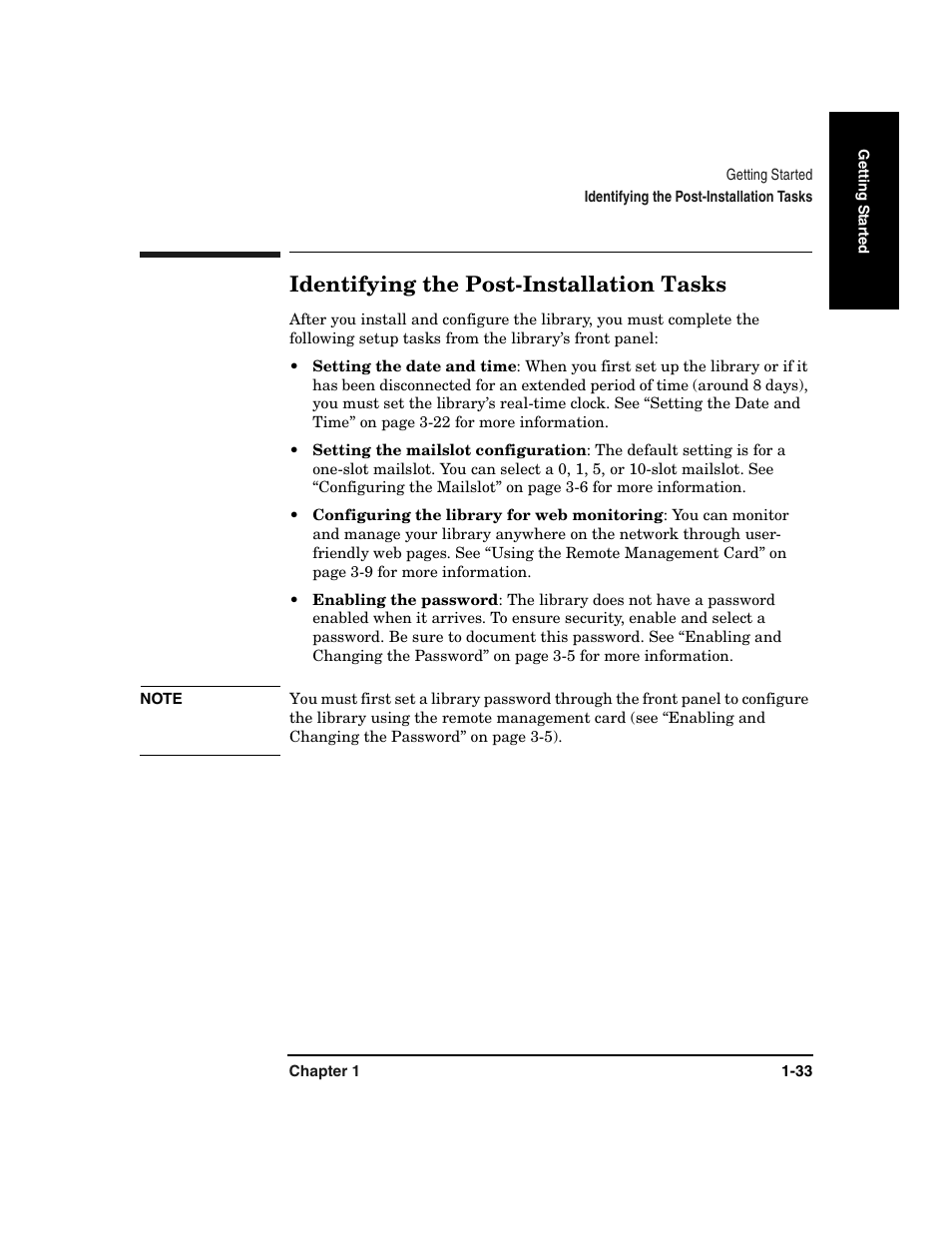 Identifying the post-installation tasks, Identifying the post-installation tasks -33 | HP Surestore 6.140 Tape Library User Manual | Page 49 / 240
