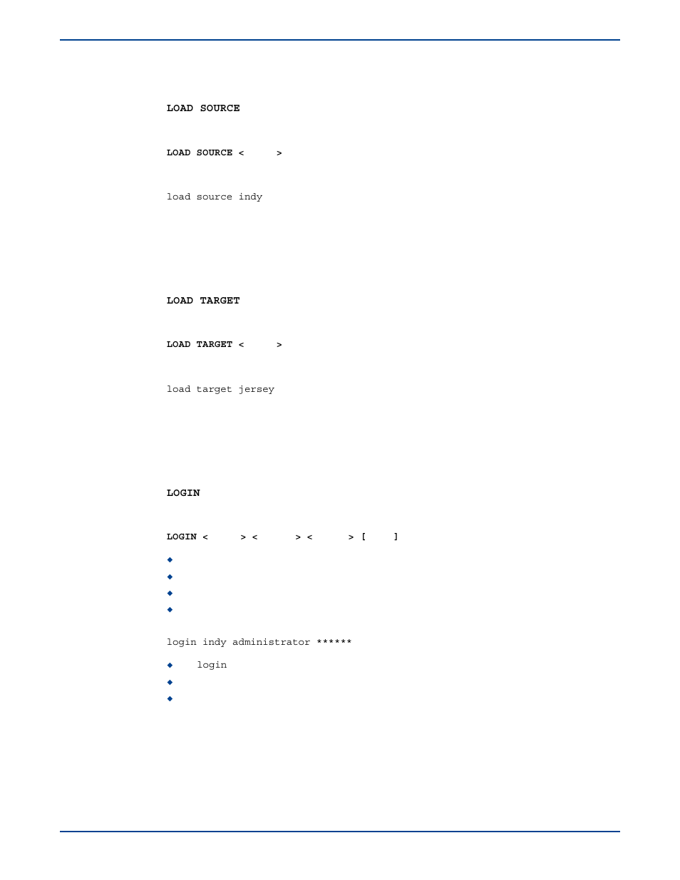 Load source, Load target, Login | HP Storage Mirroring V5 Software User Manual | Page 244 / 285