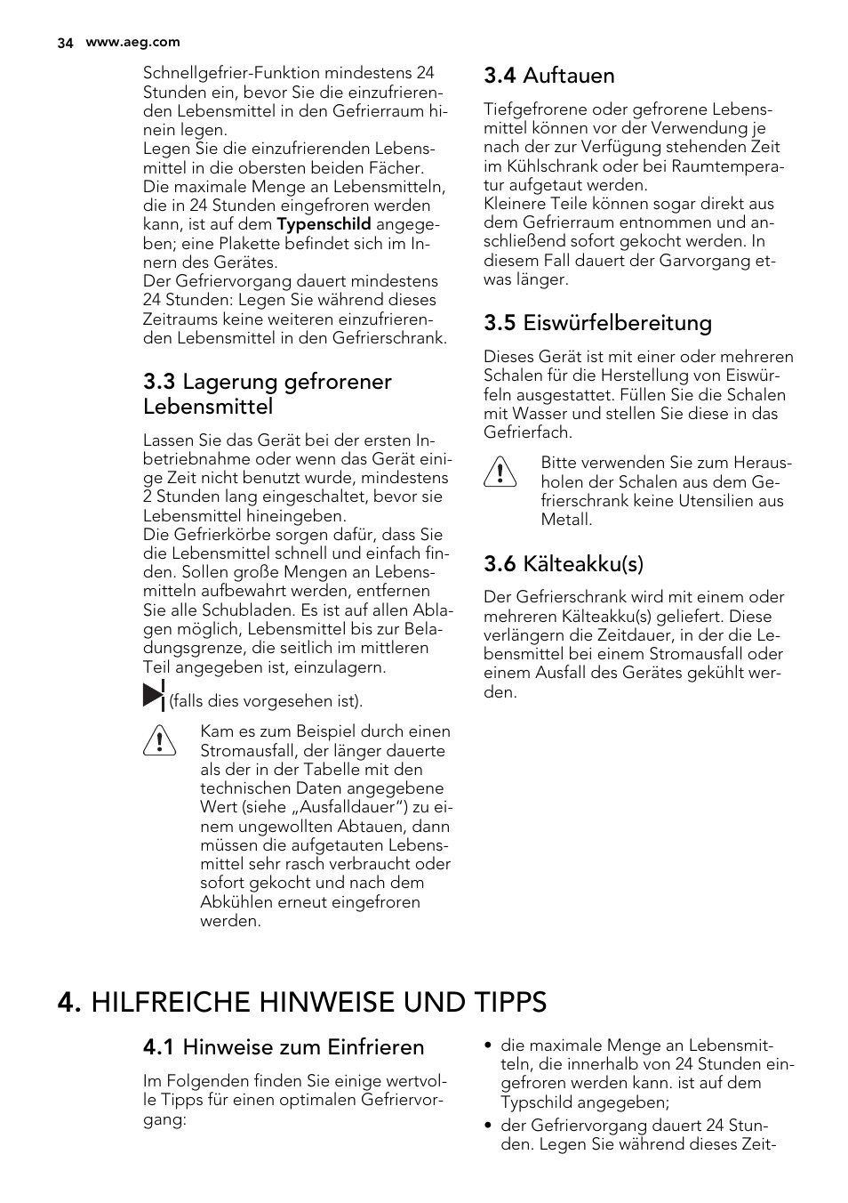 Hilfreiche hinweise und tipps | AEG AGN71800F0 User Manual | Page 34 / 72