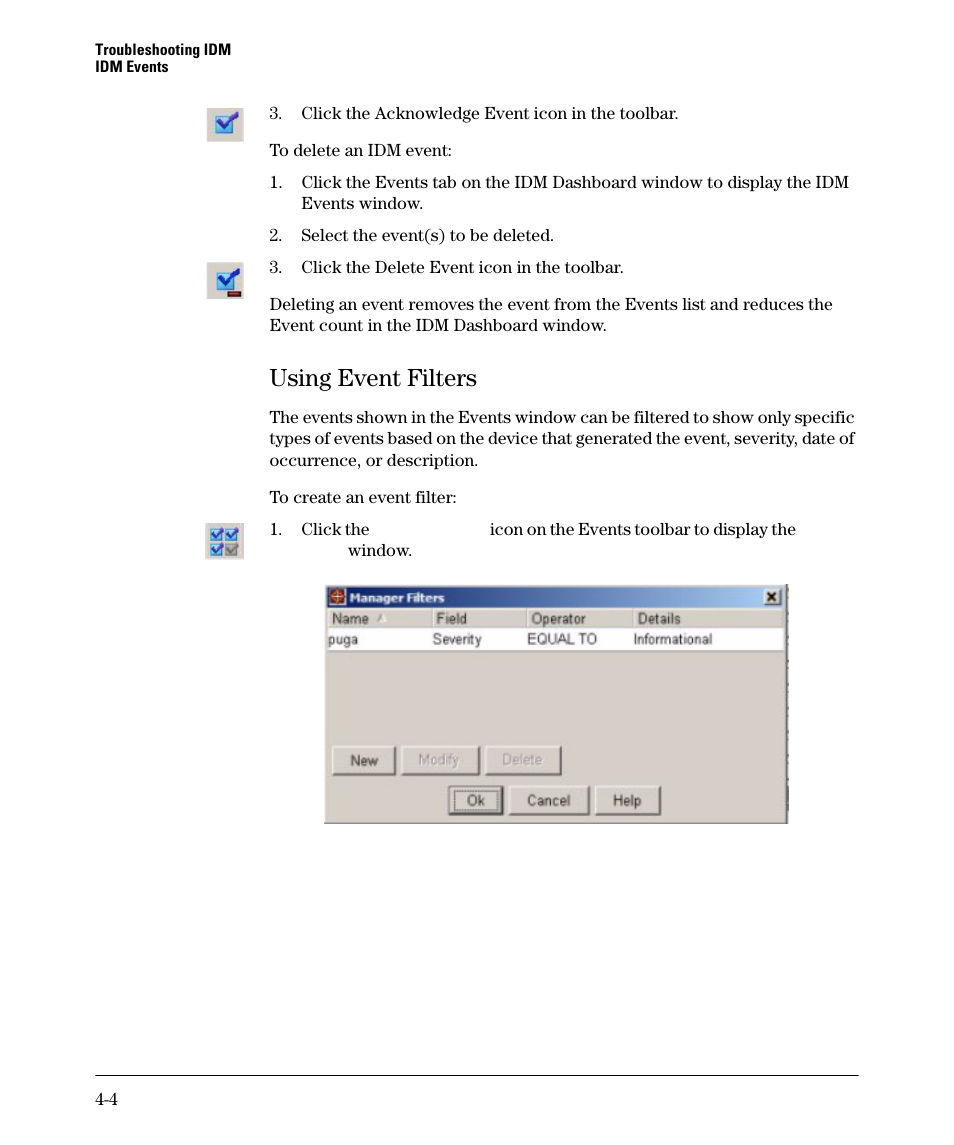 Using event filters, Using event filters -4 | HP Identity Driven Manager Software Series User Manual | Page 128 / 144