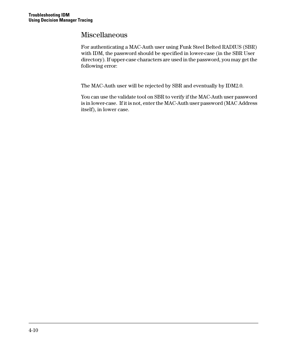 Miscellaneous, Miscellaneous -10 | HP Identity Driven Manager Software Series User Manual | Page 134 / 144