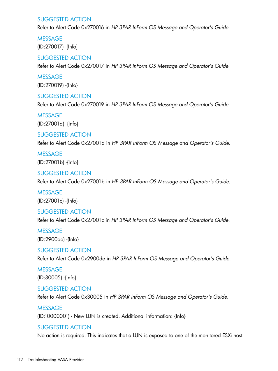 HP 3PAR Application Software Suite for VMware Licenses User Manual | Page 112 / 117