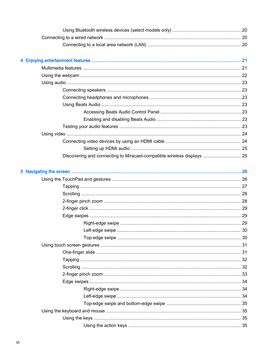 HP x360 310 G1 Convertible PC User Manual | Page 6 / 72