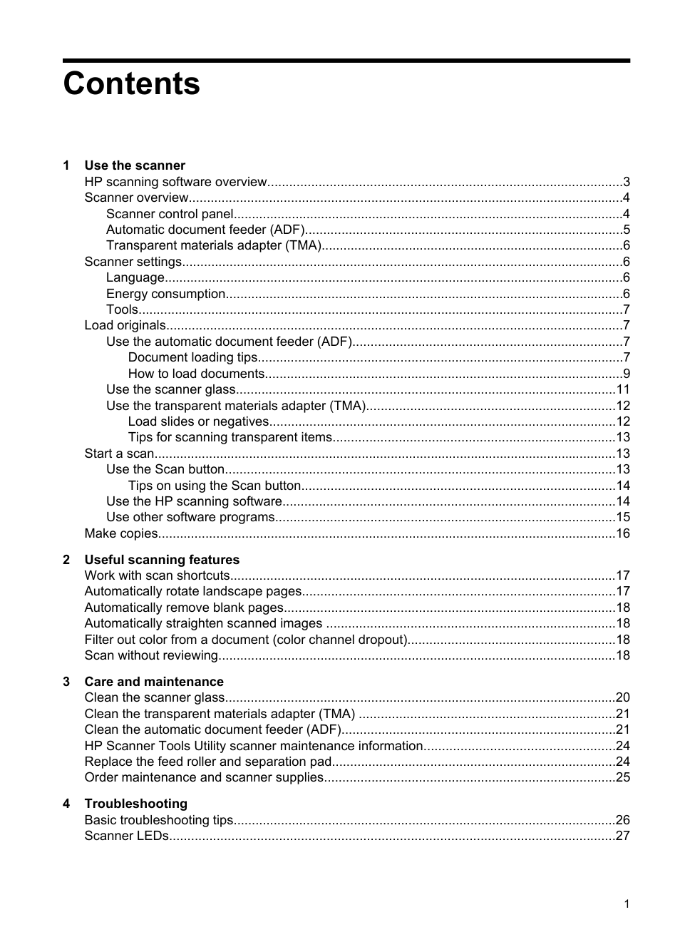 HP Scanjet N6310 Document Flatbed Scanner User Manual | Page 3 / 48