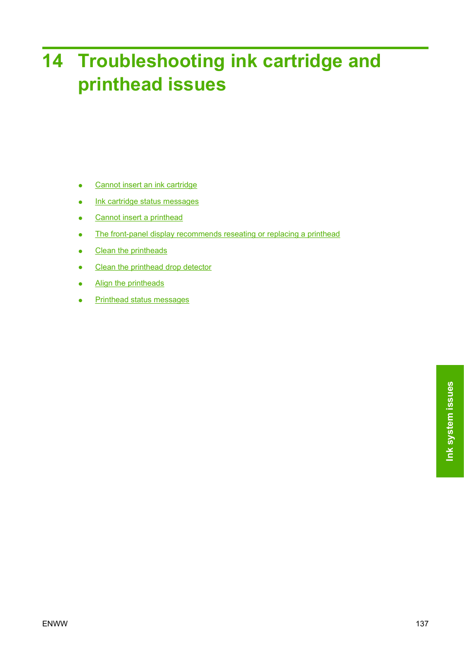 Troubleshooting ink cartridge and printhead issues | HP Designjet T620 Printer series User Manual | Page 140 / 169