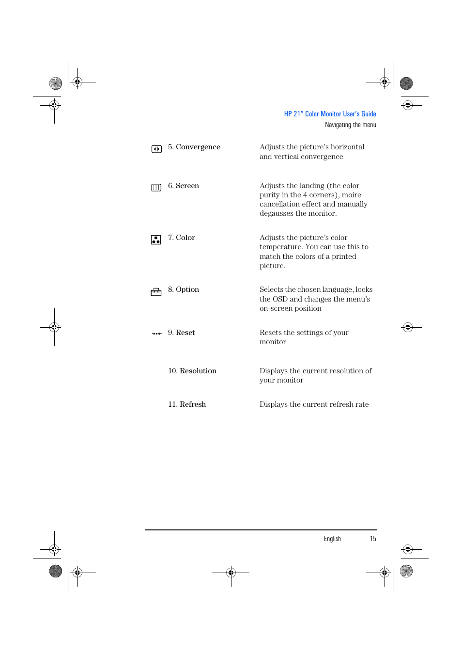 HP p1130 21 inch CRT Monitor User Manual | Page 16 / 43