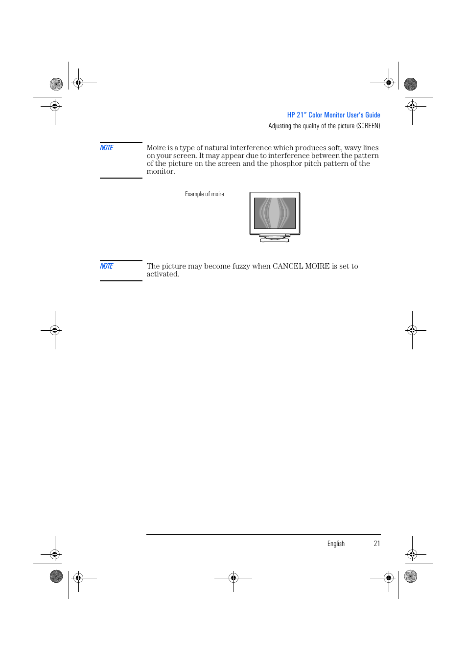 HP p1130 21 inch CRT Monitor User Manual | Page 22 / 43