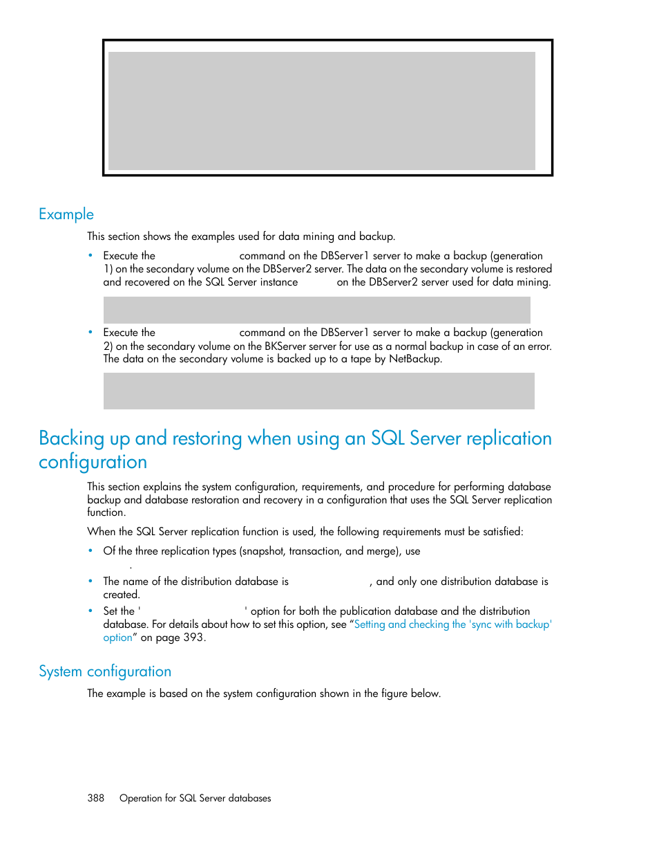 Example, System configuration | HP XP Array Manager Software User Manual | Page 388 / 564