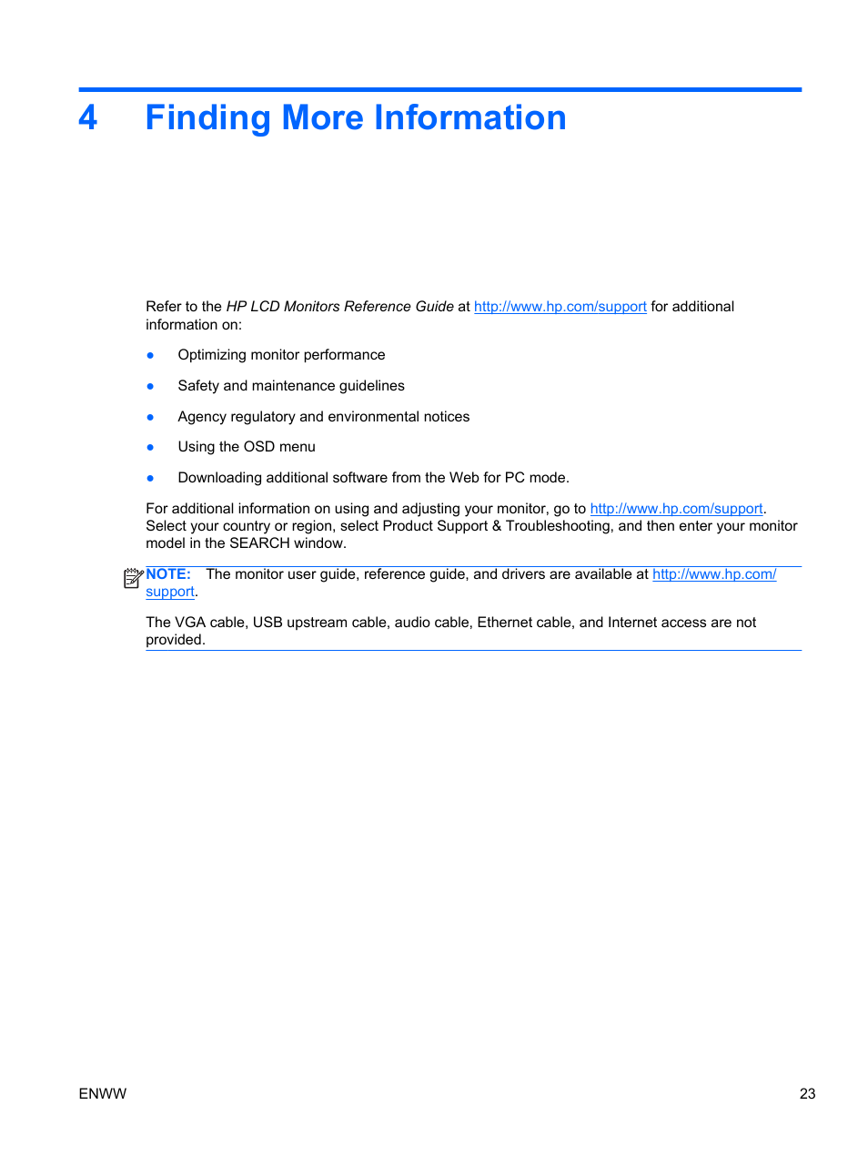 Finding more information, 4 finding more information, 4finding more information | HP Passport 1912nm 18.5-inch Internet Monitor User Manual | Page 29 / 33