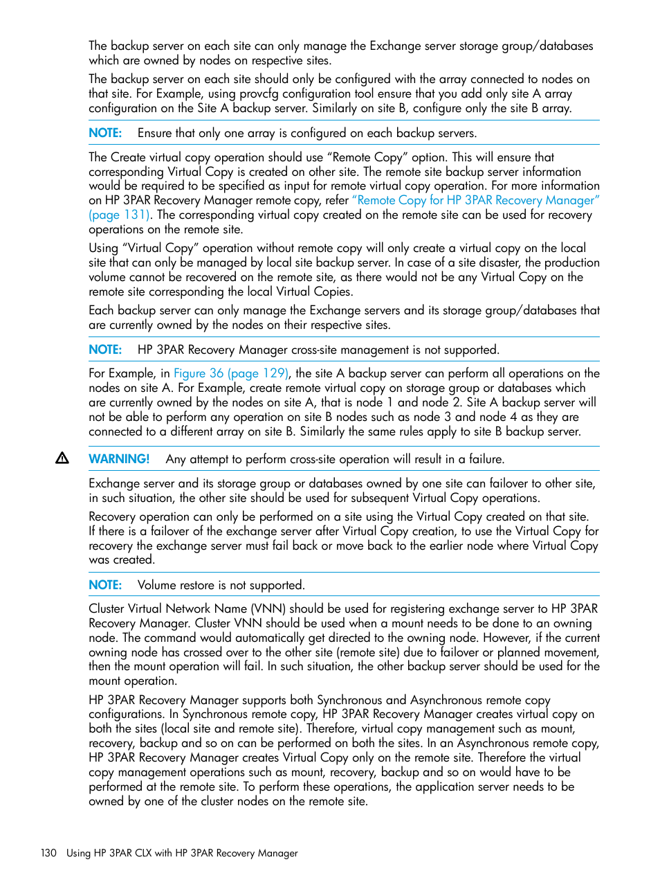HP 3PAR Recovery Manager Software User Manual | Page 130 / 176