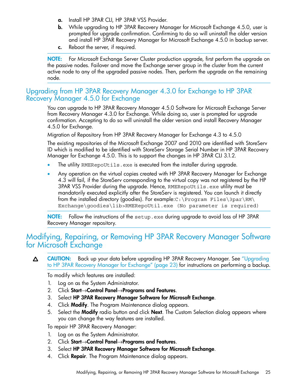 HP 3PAR Recovery Manager Software User Manual | Page 25 / 176