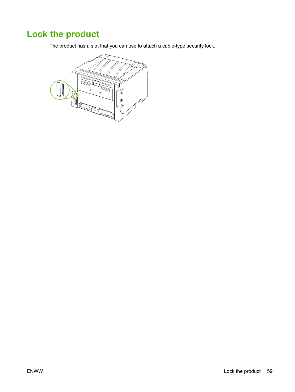 Lock the product | HP LaserJet P2035 User Manual | Page 69 / 148
