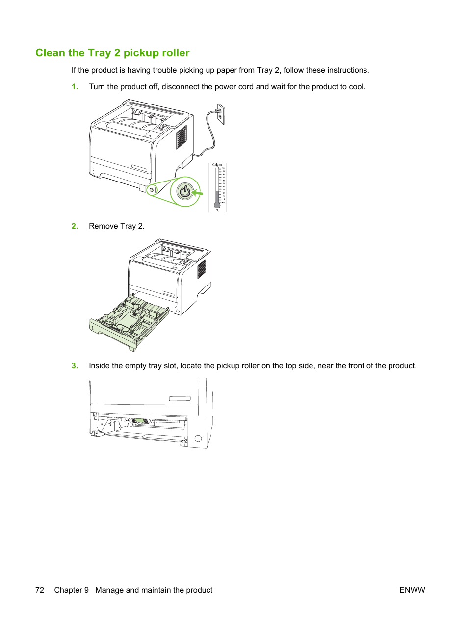Clean the tray 2 pickup roller | HP LaserJet P2035 User Manual | Page 82 / 148