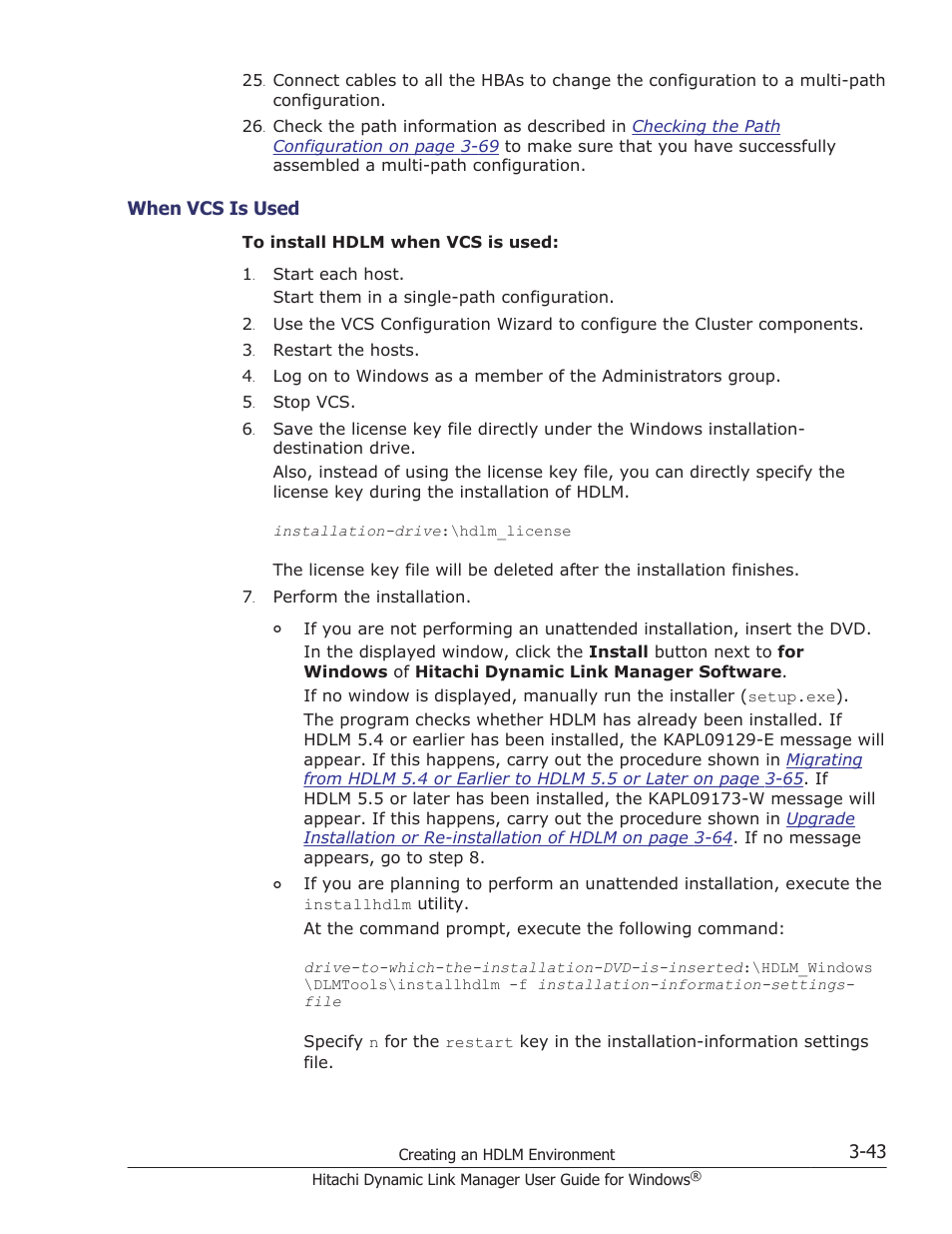 When vcs is used -43, When vcs is used | HP XP P9500 Storage User Manual | Page 111 / 440